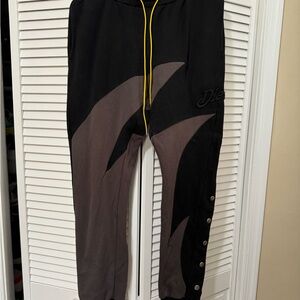 Black and Gray Athletic Joggers with Slim Fit
